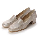 ベージュメタリック | 【全天候対応】チャンキーヒールローファーパンプス | Mode et Jacomo×ing