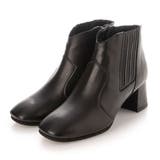 ブラック | 【３E】ウエスタンタイプチャンキーヒールショートブーツ | Mode et Jacomo×ing