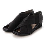 ブラック | 【クッション入り】クロスベルトオープンパンプス | Mode et Jacomo×ing