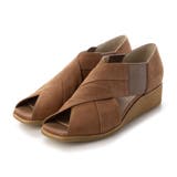 ブラウン | 【クッション入り】クロスベルトオープンパンプス | Mode et Jacomo×ing
