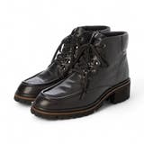 ブラック | タンクソールレースアップショートブーツ | Mode et Jacomo×ing