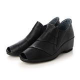 ブラック | ウェッジソールオープントゥシューズ | Mode et Jacomo×ing