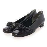 ブラックコンビ | 【クッション入り】リボン付きローヒールパンプス | Mode et Jacomo×ing