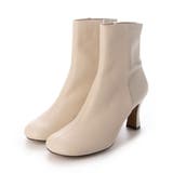 アイボリー | スクエアトゥバックストレッチショートブーツ | Mode et Jacomo×ing