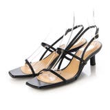 ブラック | スクエアトゥストラップヒールサンダル | Mode et Jacomo×ing