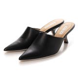 ブラック | ダイアゴナルヒールポインテッドトゥミュール | Mode et Jacomo×ing