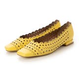 イエロー | レーザーカットフラットパンプス | Mode et Jacomo×ing