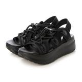 ブラック | プラットフォームメッシュサンダル | Mode et Jacomo×ing