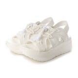 ホワイト | プラットフォームメッシュサンダル | Mode et Jacomo×ing