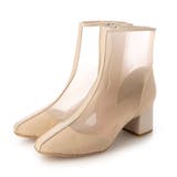 ベージュ | ブロックヒールチュールブーツ | Mode et Jacomo×ing