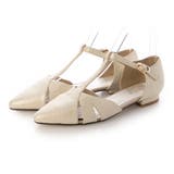 ベージュメタリック | ポインテッドトゥTストラップセパレートパンプス | Mode et Jacomo×ing