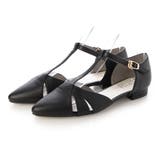 ブラック | ポインテッドトゥTストラップセパレートパンプス | Mode et Jacomo×ing