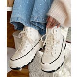 アイボリー | ボリューム厚底ハイカットスニーカー | moment+