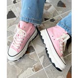 ピンク | ボリューム厚底ハイカットスニーカー | moment+