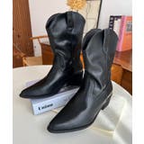 ブラック | ショートウエスタンブーツ | moment+