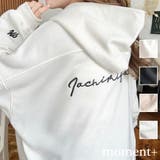 裏毛袖ワンポイントバック刺繍ジップアップパーカーTC | moment+ | 詳細画像1 