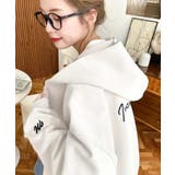 裏毛袖ワンポイントバック刺繍ジップアップパーカーTC | moment+ | 詳細画像11 