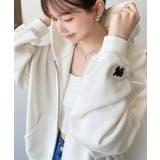 裏毛袖ワンポイントバック刺繍ジップアップパーカーTC | moment+ | 詳細画像12 