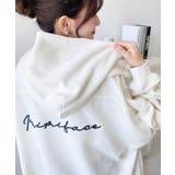 裏毛袖ワンポイントバック刺繍ジップアップパーカーTC | moment+ | 詳細画像13 