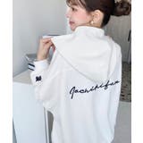 裏毛袖ワンポイントバック刺繍ジップアップパーカーTC | moment+ | 詳細画像16 