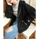 裏毛袖ワンポイントバック刺繍ジップアップパーカーTC | moment+ | 詳細画像26 