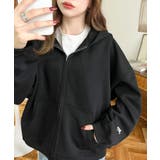 裏毛袖ワンポイントバック刺繍ジップアップパーカーTC | moment+ | 詳細画像27 