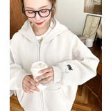 裏毛袖ワンポイントバック刺繍ジップアップパーカーTC | moment+ | 詳細画像3 