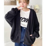 裏毛袖ワンポイントバック刺繍ジップアップパーカーTC | moment+ | 詳細画像28 