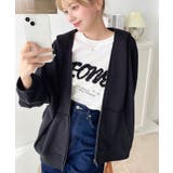 裏毛袖ワンポイントバック刺繍ジップアップパーカーTC | moment+ | 詳細画像29 