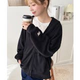 裏毛袖ワンポイントバック刺繍ジップアップパーカーTC | moment+ | 詳細画像31 