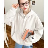 裏毛袖ワンポイントバック刺繍ジップアップパーカーTC | moment+ | 詳細画像4 