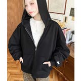 裏毛袖ワンポイントバック刺繍ジップアップパーカーTC | moment+ | 詳細画像38 