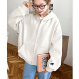 裏毛袖ワンポイントバック刺繍ジップアップパーカーTC | moment+ | 詳細画像5 