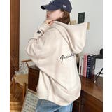 裏毛袖ワンポイントバック刺繍ジップアップパーカーTC | moment+ | 詳細画像48 