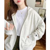 裏毛袖ワンポイントバック刺繍ジップアップパーカーTC | moment+ | 詳細画像55 