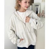 裏毛袖ワンポイントバック刺繍ジップアップパーカーTC | moment+ | 詳細画像62 