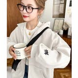 裏毛袖ワンポイントバック刺繍ジップアップパーカーTC | moment+ | 詳細画像8 