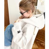 裏毛袖ワンポイントバック刺繍ジップアップパーカーTC | moment+ | 詳細画像9 