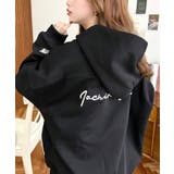 ブラック | 裏毛袖ワンポイントバック刺繍ジップアップパーカーTC | moment+