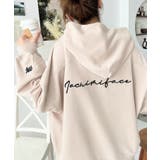 ベージュ | 裏毛袖ワンポイントバック刺繍ジップアップパーカーTC | moment+