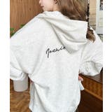 オートミール | 裏毛袖ワンポイントバック刺繍ジップアップパーカーTC | moment+