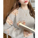 ミックスカラーハートジャガードアルパカライクニットプルオーバー | moment+ | 詳細画像12 