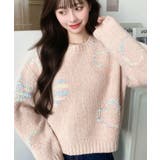 ミックスカラーハートジャガードアルパカライクニットプルオーバー | moment+ | 詳細画像15 