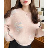 ミックスカラーハートジャガードアルパカライクニットプルオーバー | moment+ | 詳細画像18 