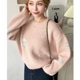 ミックスカラーハートジャガードアルパカライクニットプルオーバー | moment+ | 詳細画像24 