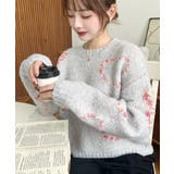 ミックスカラーハートジャガードアルパカライクニットプルオーバー | moment+ | 詳細画像8