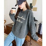 コードロゴ刺繍ニットプルオーバー6G | moment+ | 詳細画像26 