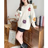 ミックスカラーフラワージャガードニットプルオーバー6G | moment+ | 詳細画像16 