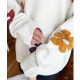 ミックスカラーフラワージャガードニットプルオーバー6G | moment+ | 詳細画像19 