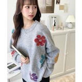 ミックスカラーフラワージャガードニットプルオーバー6G | moment+ | 詳細画像27 